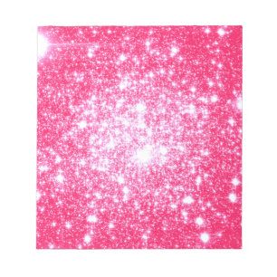 Bloco De Notas Estrelas Rosa Brilhante