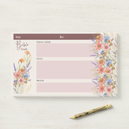 Bloco De Notas ESTUDO DE BÍBLIA Floral NOTA Presentes de Fé Crist