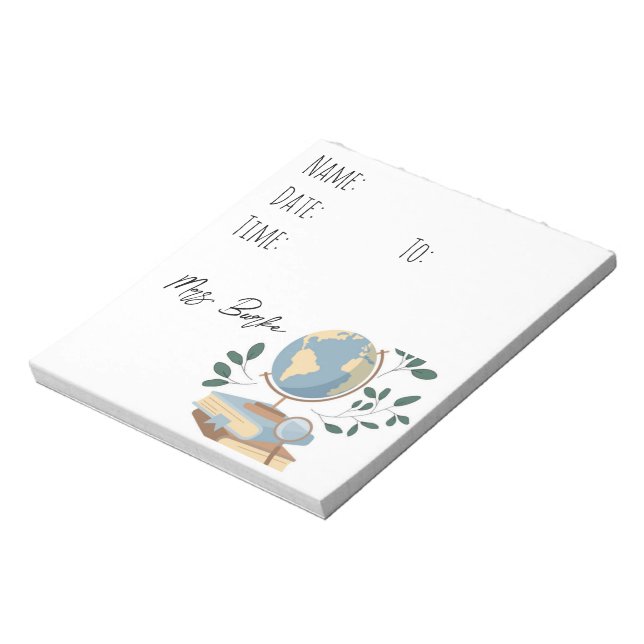 Bloco De Notas Estudos Sociais/Passe de Professor de Geografia (Invertido)