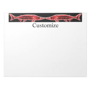 Bloco De Notas Esturjão vermelho Thunder_Cove preto
