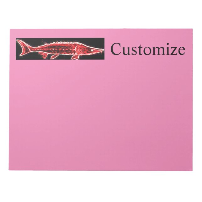 Bloco De Notas esturjão vermelho Thunder_Cove preto (Frente)