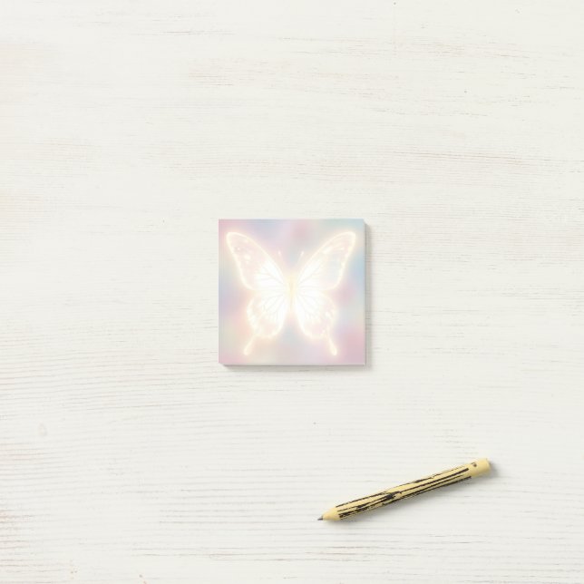 Bloco De Notas Ethereal Glowing Butterfly (Na mesa)
