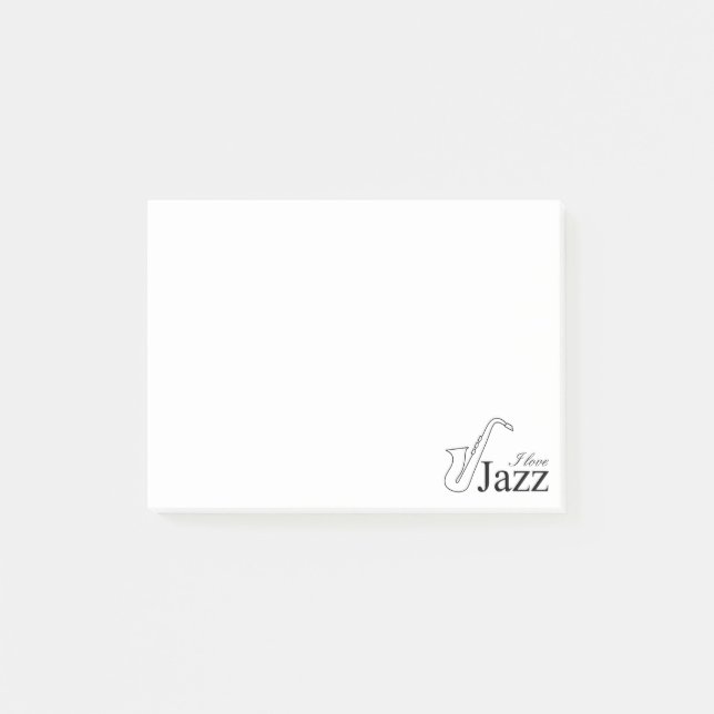 Bloco De Notas Eu adoro jazz (Frente)