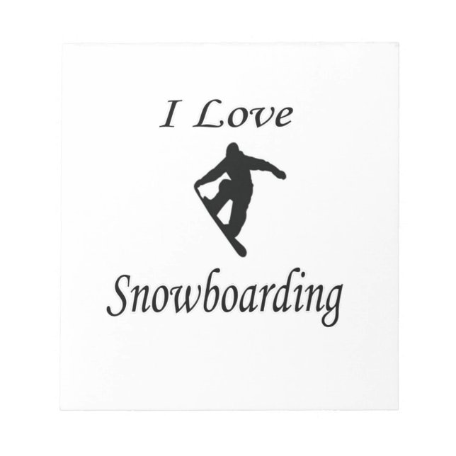Bloco De Notas Eu Adoro Snowboard (Frente)
