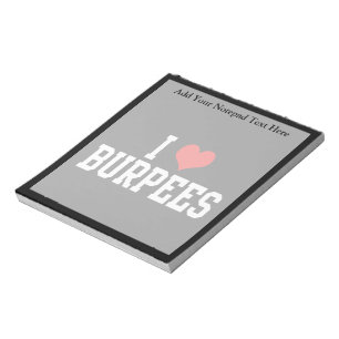 Bloco De Notas Eu amo Burpees, malhação