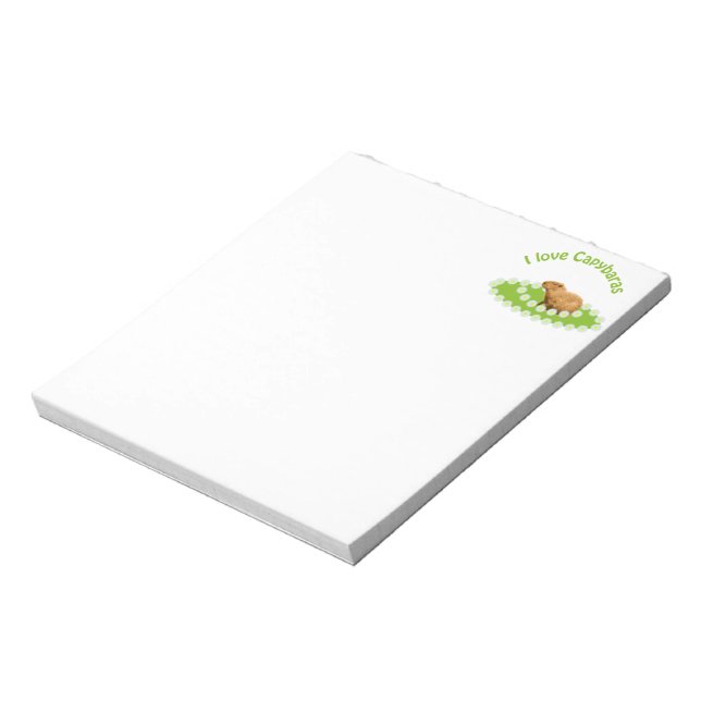 Bloco De Notas Eu amo Capybaras Memo Notepad (Invertido)