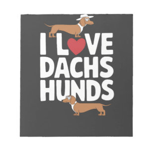 Bloco De Notas Eu Amo Dachshunds Gráfico Divertido para Amantes d
