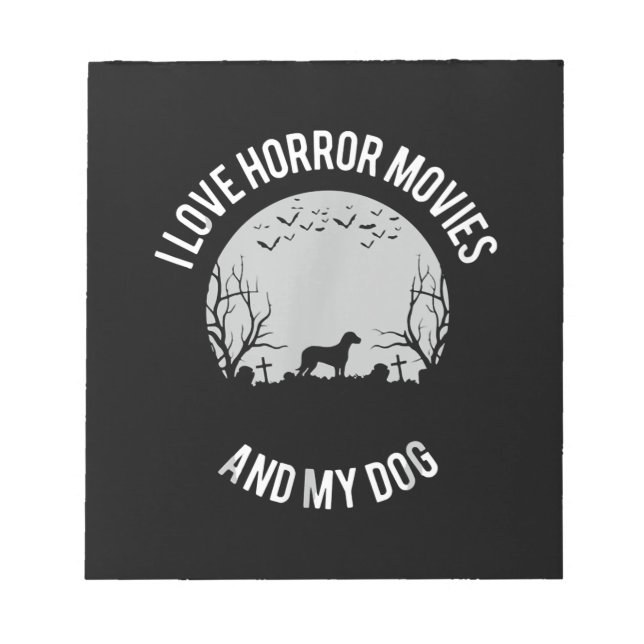 Bloco De Notas Eu Amo Filmes Horrores E Meu Proprietário De Cacho (Frente)
