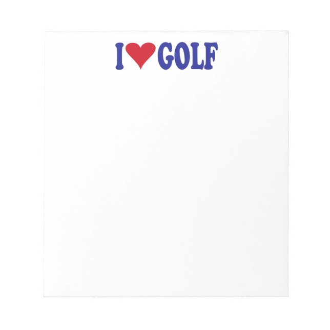 Bloco De Notas Eu Amo Golfe (Frente)