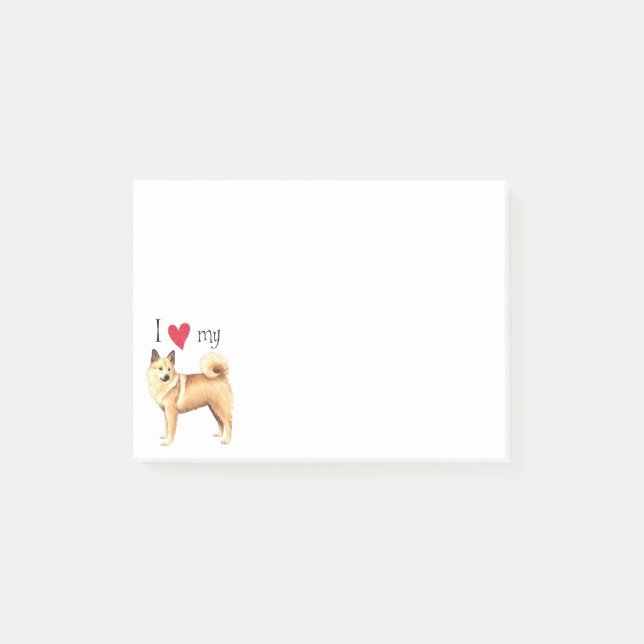 Bloco De Notas Eu amo meu Buhund Norueguês (Frente)