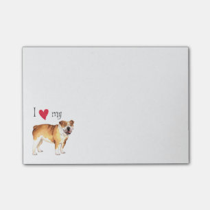 Bloco De Notas Eu amo meu buldogue