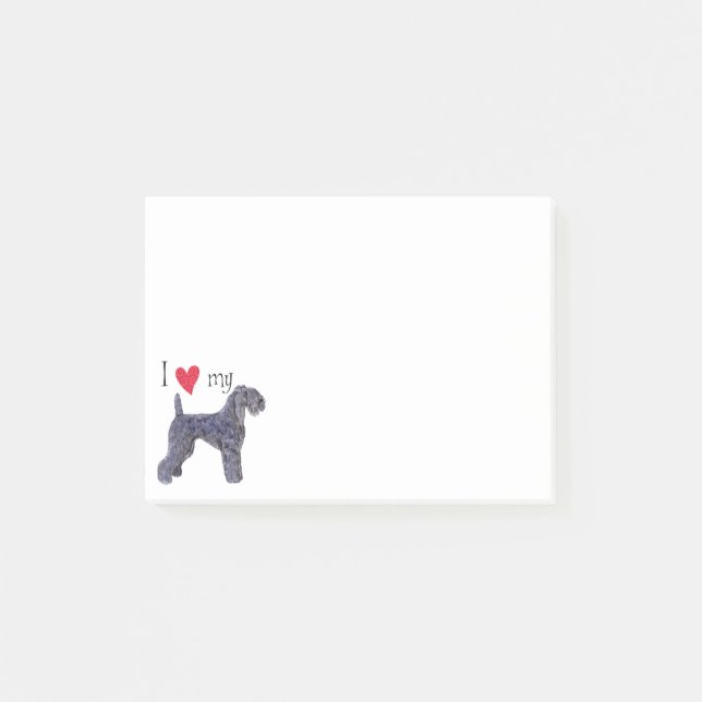 Bloco De Notas Eu amo meu Kerry Blue Terrier (Frente)