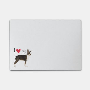 Bloco De Notas Eu amo minha Boston Terrier