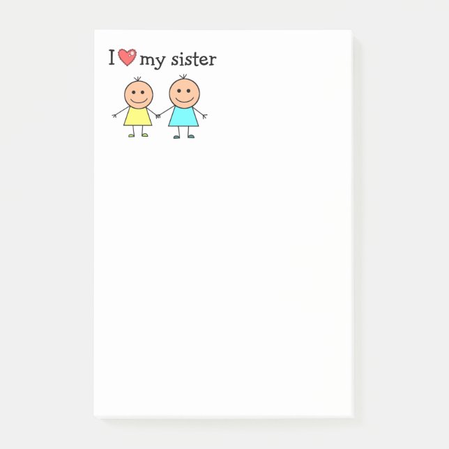 Bloco De Notas Eu Amo Minha Irmã (Frente)