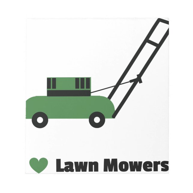 Bloco De Notas Eu amo o Lawn Mowers (Frente)