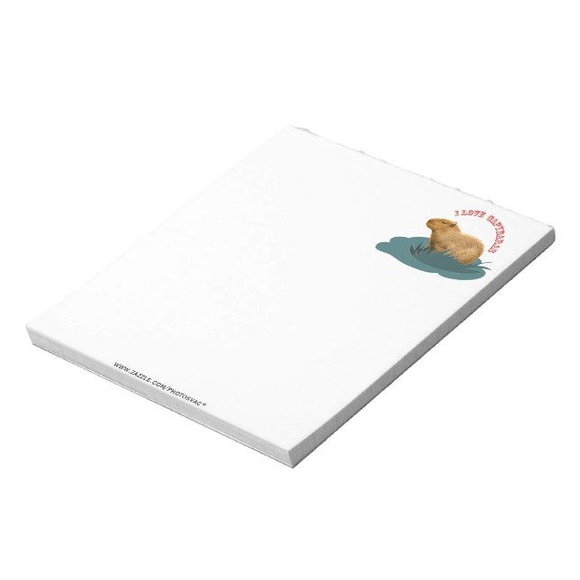 Bloco De Notas Eu amo o Notepad dos capivaras (Invertido)