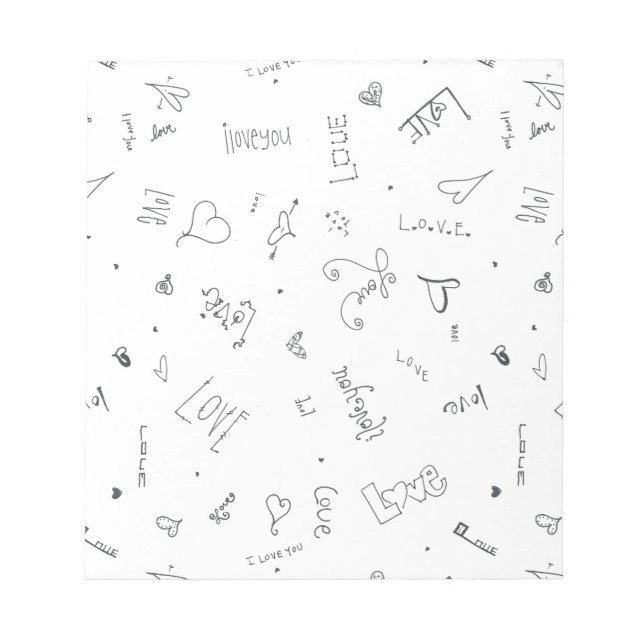 Bloco De Notas eu amo você desenhos personalizados (Frente)