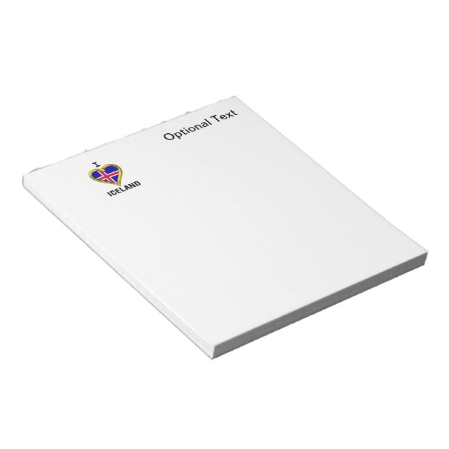 BLOCO DE NOTAS EU CORAÇÃO A ISLÂNDIA (Inclinado)