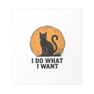 Bloco De Notas Eu Faço O Que Quero Camisa Vintage De Gato Preto D