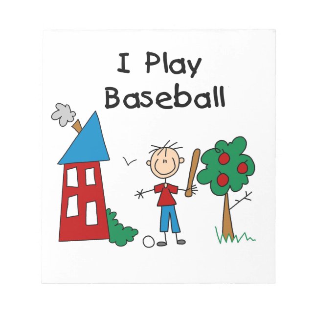 Bloco De Notas Eu jogo beisebol (Frente)