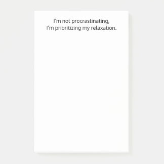 Bloco De Notas Eu não estou procrastinando, Engraçado, Testemunha