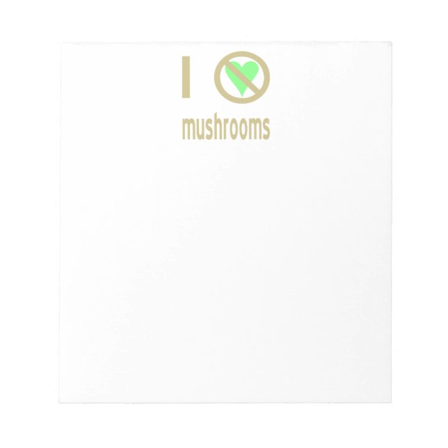 Bloco De Notas Eu Odeio Cogumelos (Frente)