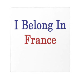 Bloco De Notas Eu Pertenço À França