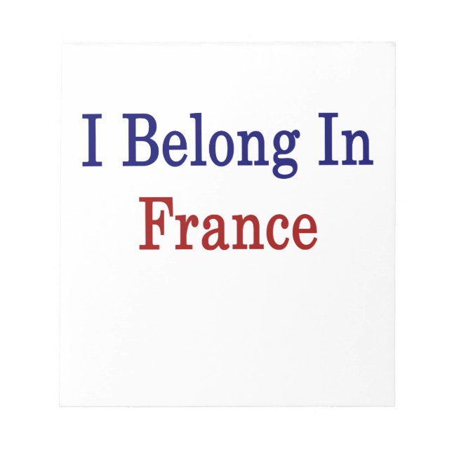 Bloco De Notas Eu Pertenço À França (Frente)