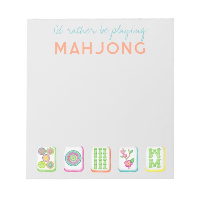 Bloco De Notas Eu Preferencialmente jogando Mahjong Notepad (Frente)