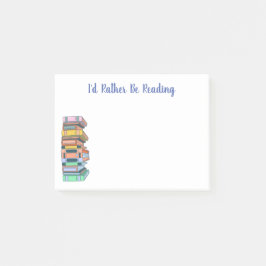 Bloco De Notas Eu preferencialmente lendo - pilha de livros