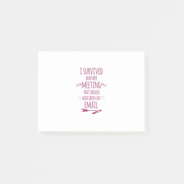 Bloco De Notas Eu sobrevivi a uma outra reunião (Frente)