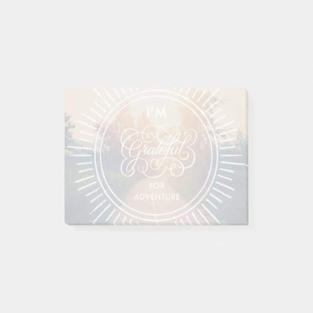 Bloco De Notas Eu sou grato para a aventura (Frente)