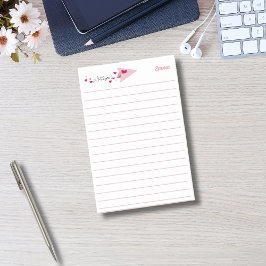 Bloco De Notas Eu Te Amo Avião De Papel, Rosa, Personalizado Simp