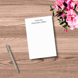 Bloco De Notas Eu te amo mais que café, Engraçado Personalizado