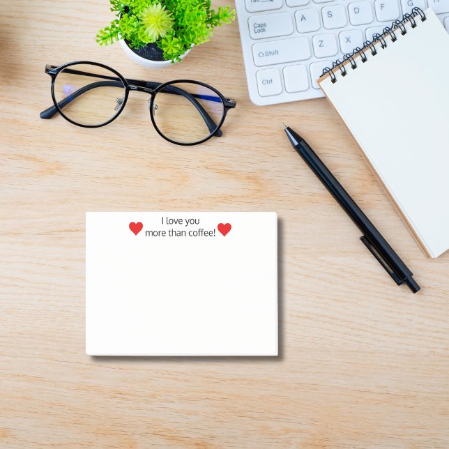 Bloco De Notas Eu te amo mais que café, Engraçado Personalizado (Criador carregado)
