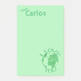Bloco De Notas Eu Te Amo Terra, Desenho, Verde Personalizado