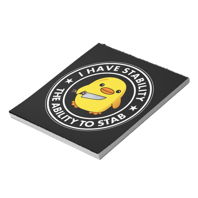 Bloco De Notas Eu Tenho Estabilidade E Capacidade De Esfaquear En (Invertido)