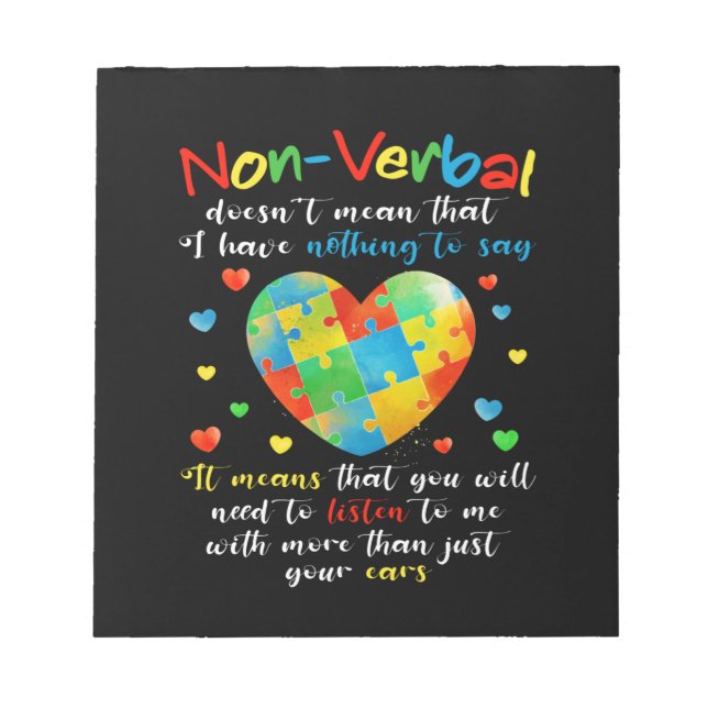 Bloco De Notas Eu tenho um Quebra-cabeça de consciência de autism (Frente)