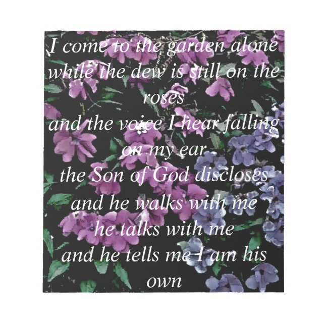 Bloco De Notas Eu vim para o Garden Alone Floral (Frente)