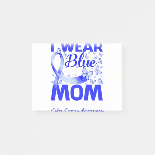 Bloco De Notas Eu Visto Azul Para Minha Mãe Consciência Do Cancer (Frente)