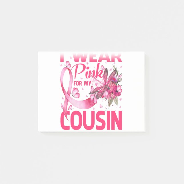 Bloco De Notas Eu Visto Rosa Para O Cancer Da Mama De Dragonfly P (Frente)