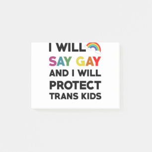 Bloco De Notas Eu Vou Dizer Gay E Eu Vou Proteger Crianças Trans 