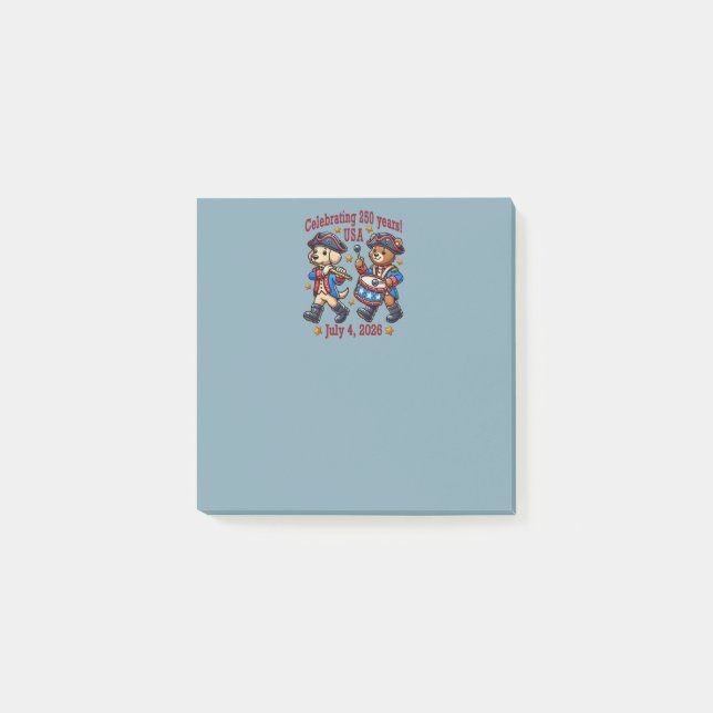 Bloco De Notas EUA 250º Aniversário de Souvenir - Patriótico (Frente)