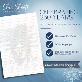Bloco De Notas EUA Celebrando 250 Anos Patriótico 3M