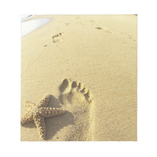 Bloco De Notas EUA, Havaí, Maui, Makena Beach, Footprint e