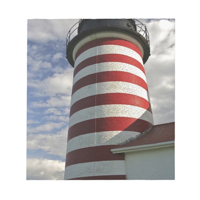 Bloco De Notas EUA, Maine, Lubec. Farol West Quoddy Head (Frente)