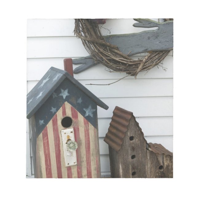 Bloco De Notas EUA, Missouri, Herman: Birdhouse Patriótico, (Frente)