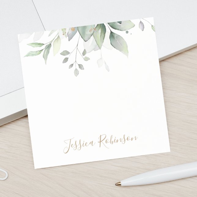 Bloco De Notas Eucalyptus Greenery Personalizado (Criador carregado)