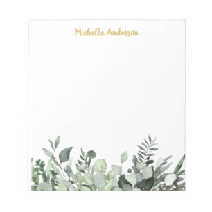 Bloco De Notas Eucalyptus Greenery Personalizado