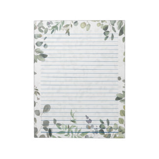 Bloco De Notas Eucalyptus Watercolor Design 40 Páginas